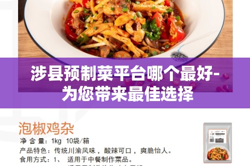 涉县预制菜平台哪个最好- 为您带来最佳选择
