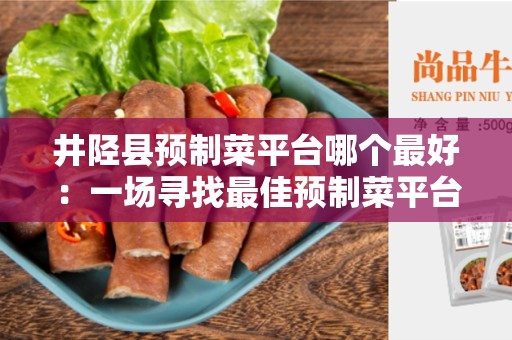 井陉县预制菜平台哪个最好：一场寻找最佳预制菜平台的旅程