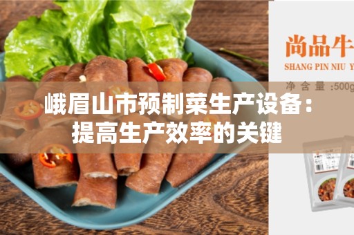峨眉山市预制菜生产设备：提高生产效率的关键