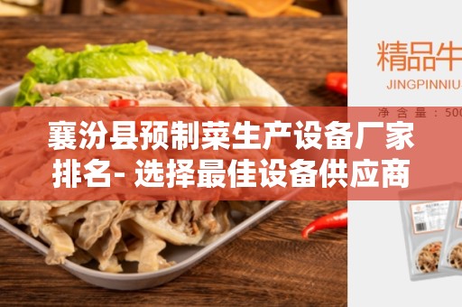 襄汾县预制菜生产设备厂家排名- 选择最佳设备供应商的终极指南