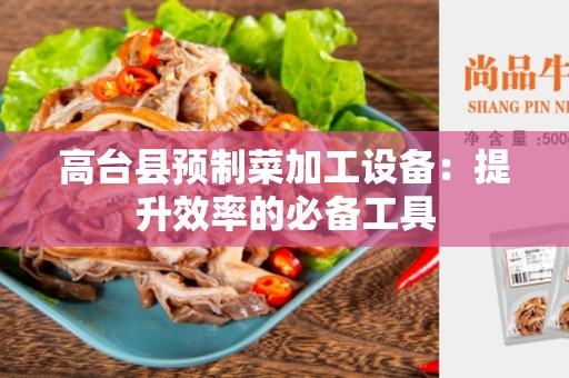 高台县预制菜加工设备：提升效率的必备工具