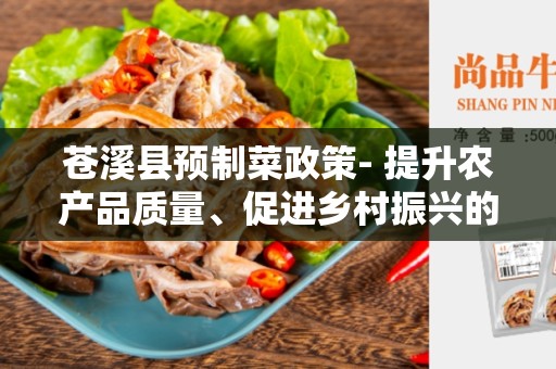 苍溪县预制菜政策- 提升农产品质量、促进乡村振兴的关键举措