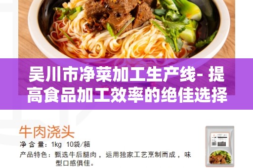 吴川市净菜加工生产线- 提高食品加工效率的绝佳选择