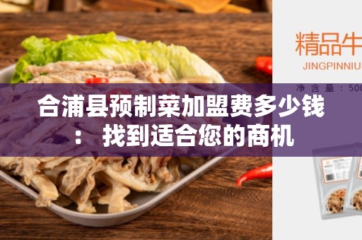 合浦县预制菜加盟费多少钱： 找到适合您的商机