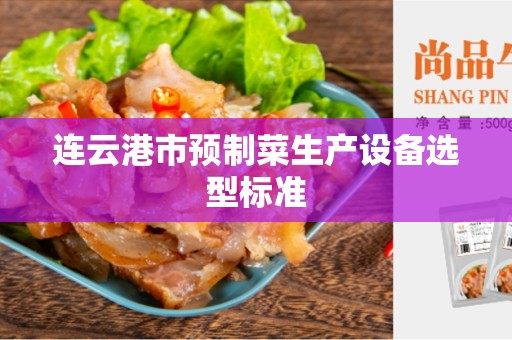 连云港市预制菜生产设备选型标准