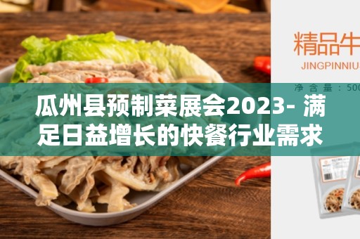瓜州县预制菜展会2023- 满足日益增长的快餐行业需求