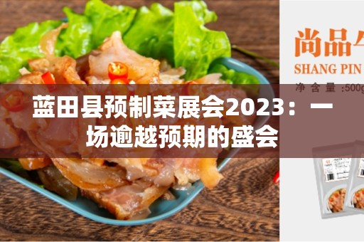 蓝田县预制菜展会2023：一场逾越预期的盛会