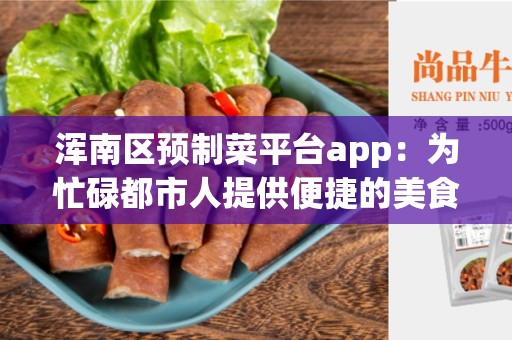 浑南区预制菜平台app：为忙碌都市人提供便捷的美食解决方案