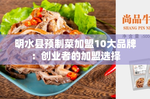 明水县预制菜加盟10大品牌：创业者的加盟选择