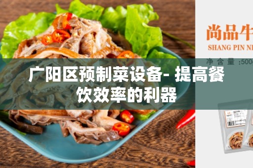 广阳区预制菜设备- 提高餐饮效率的利器