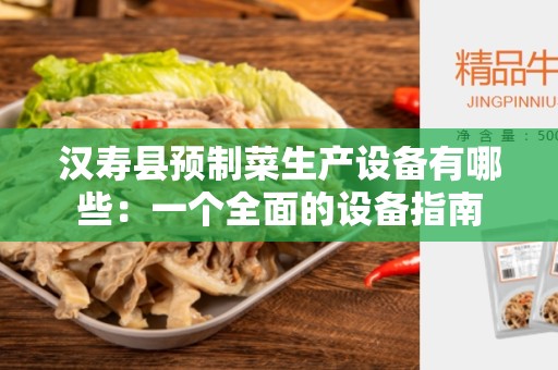 汉寿县预制菜生产设备有哪些：一个全面的设备指南