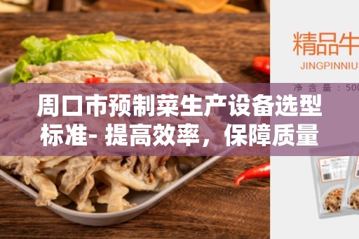 周口市预制菜生产设备选型标准- 提高效率，保障质量