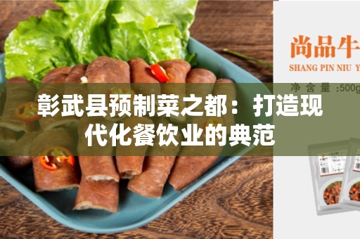 彰武县预制菜之都：打造现代化餐饮业的典范