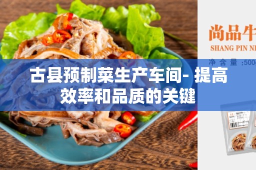 古县预制菜生产车间- 提高效率和品质的关键