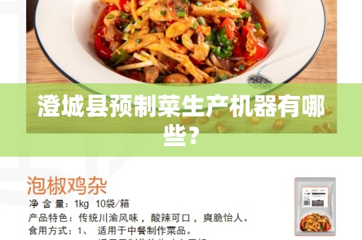 澄城县预制菜生产机器有哪些？