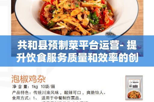 共和县预制菜平台运营- 提升饮食服务质量和效率的创新解决方案