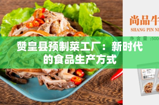 赞皇县预制菜工厂：新时代的食品生产方式