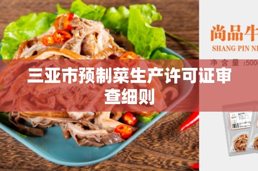 三亚市预制菜生产许可证审查细则