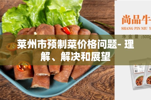 莱州市预制菜价格问题- 理解、解决和展望