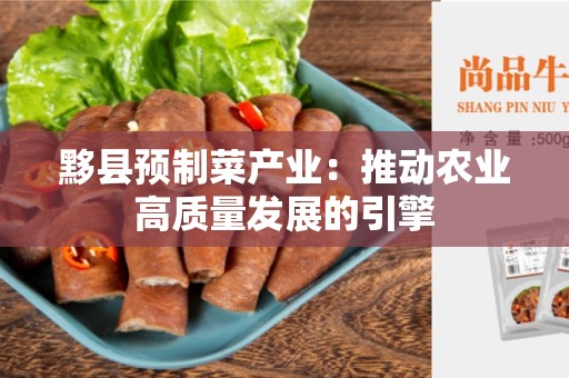 黟县预制菜产业：推动农业高质量发展的引擎