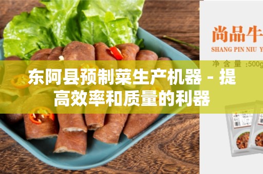 东阿县预制菜生产机器 - 提高效率和质量的利器