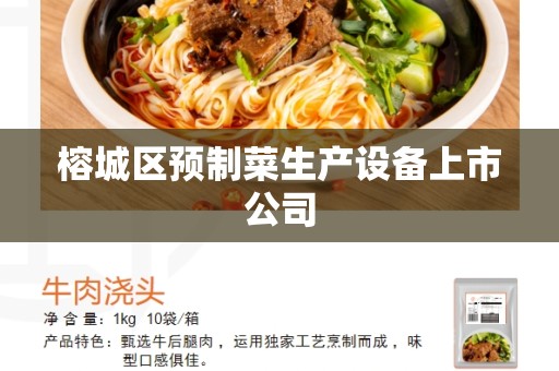 榕城区预制菜生产设备上市公司