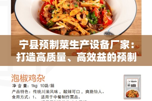 宁县预制菜生产设备厂家：打造高质量、高效益的预制菜生产线