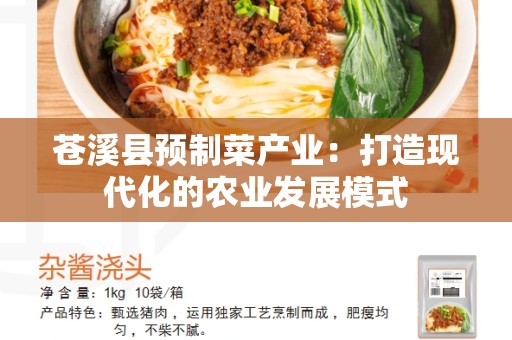 苍溪县预制菜产业：打造现代化的农业发展模式