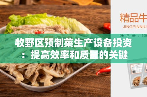 牧野区预制菜生产设备投资：提高效率和质量的关键