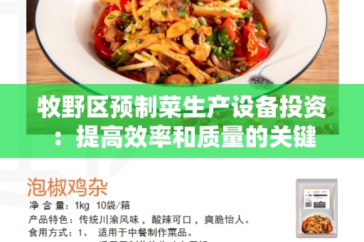 牧野区预制菜生产设备投资：提高效率和质量的关键