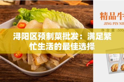 浔阳区预制菜批发：满足繁忙生活的最佳选择