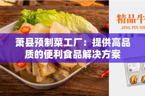 萧县预制菜工厂：提供高品质的便利食品解决方案