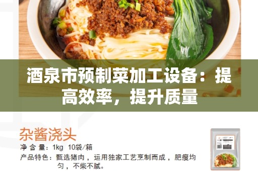 酒泉市预制菜加工设备：提高效率，提升质量