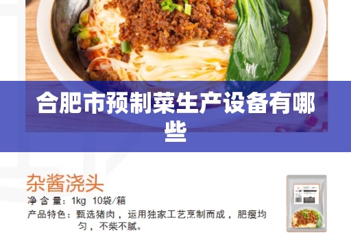 合肥市预制菜生产设备有哪些