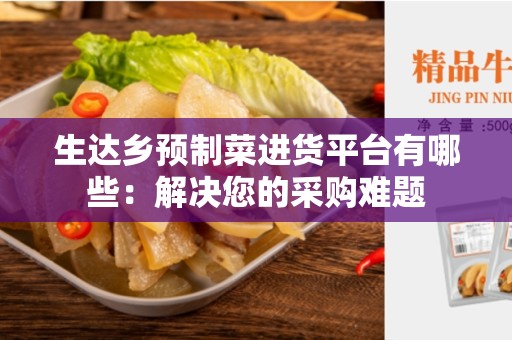 生达乡预制菜进货平台有哪些：解决您的采购难题