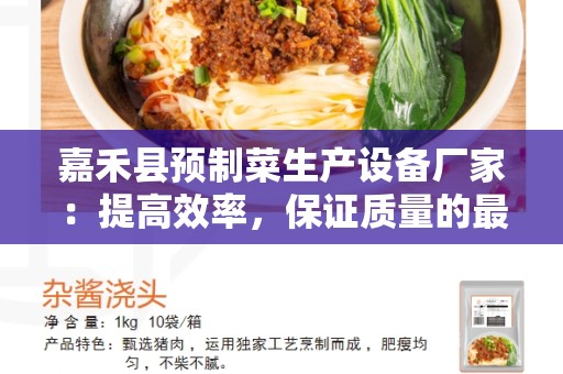 嘉禾县预制菜生产设备厂家：提高效率，保证质量的最佳选择