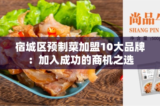 宿城区预制菜加盟10大品牌：加入成功的商机之选