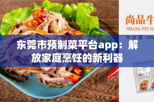 东莞市预制菜平台app：解放家庭烹饪的新利器