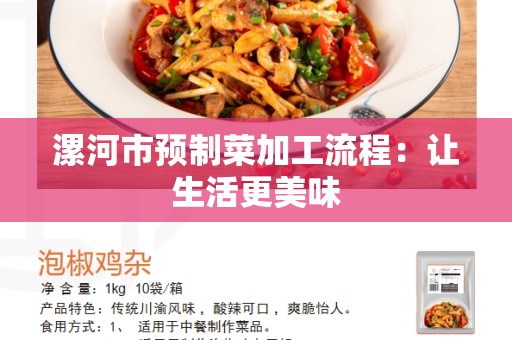 漯河市预制菜加工流程：让生活更美味