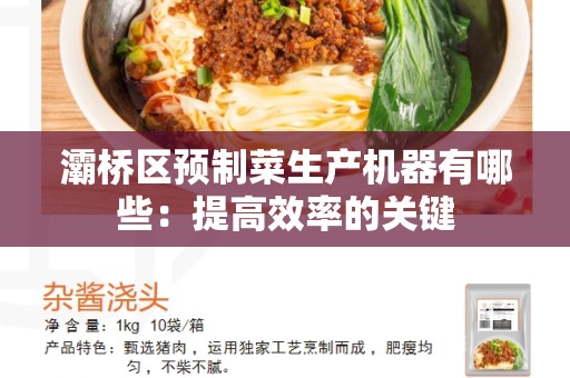 灞桥区预制菜生产机器有哪些：提高效率的关键