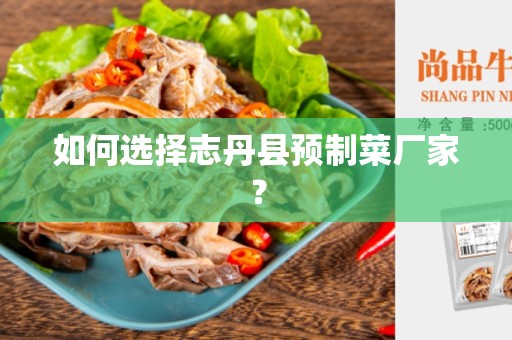 如何选择志丹县预制菜厂家？