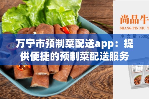 万宁市预制菜配送app：提供便捷的预制菜配送服务