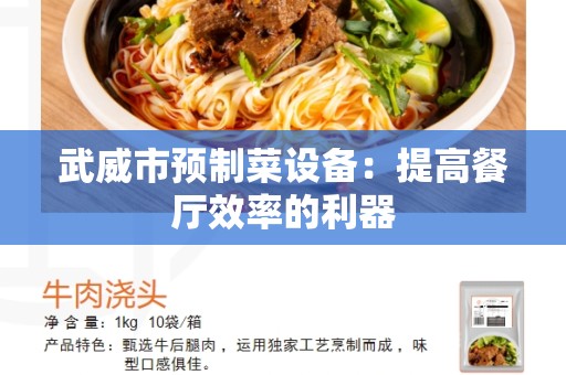 武威市预制菜设备：提高餐厅效率的利器
