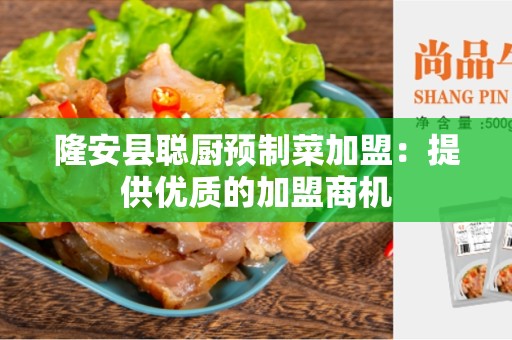 隆安县聪厨预制菜加盟：提供优质的加盟商机