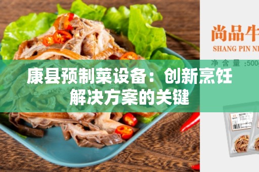 康县预制菜设备：创新烹饪解决方案的关键