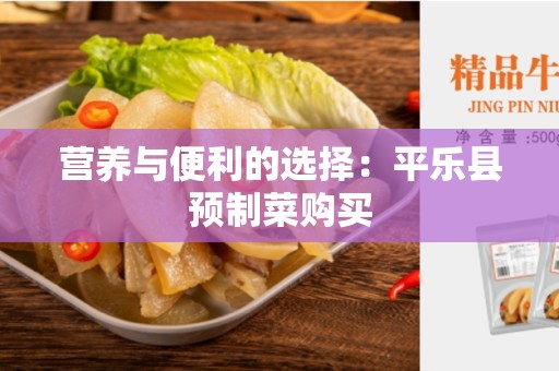 营养与便利的选择：平乐县预制菜购买