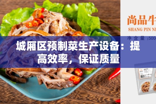 城厢区预制菜生产设备：提高效率，保证质量