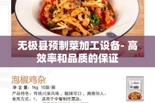 无极县预制菜加工设备- 高效率和品质的保证