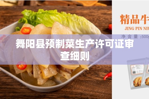 舞阳县预制菜生产许可证审查细则