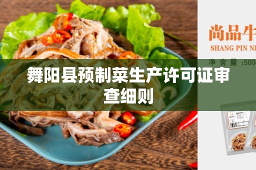 舞阳县预制菜生产许可证审查细则